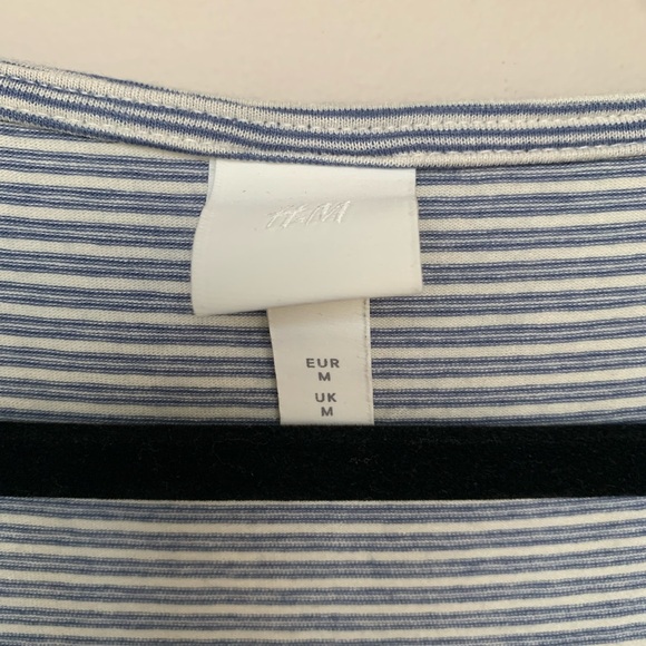 H&M Size M Long-Sleeve Striped Wrap-over Bodysuit - Picture 3 of 3